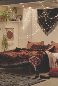 beach bohemium bedroom fairy light