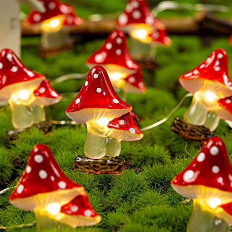 mushroom fairy lights